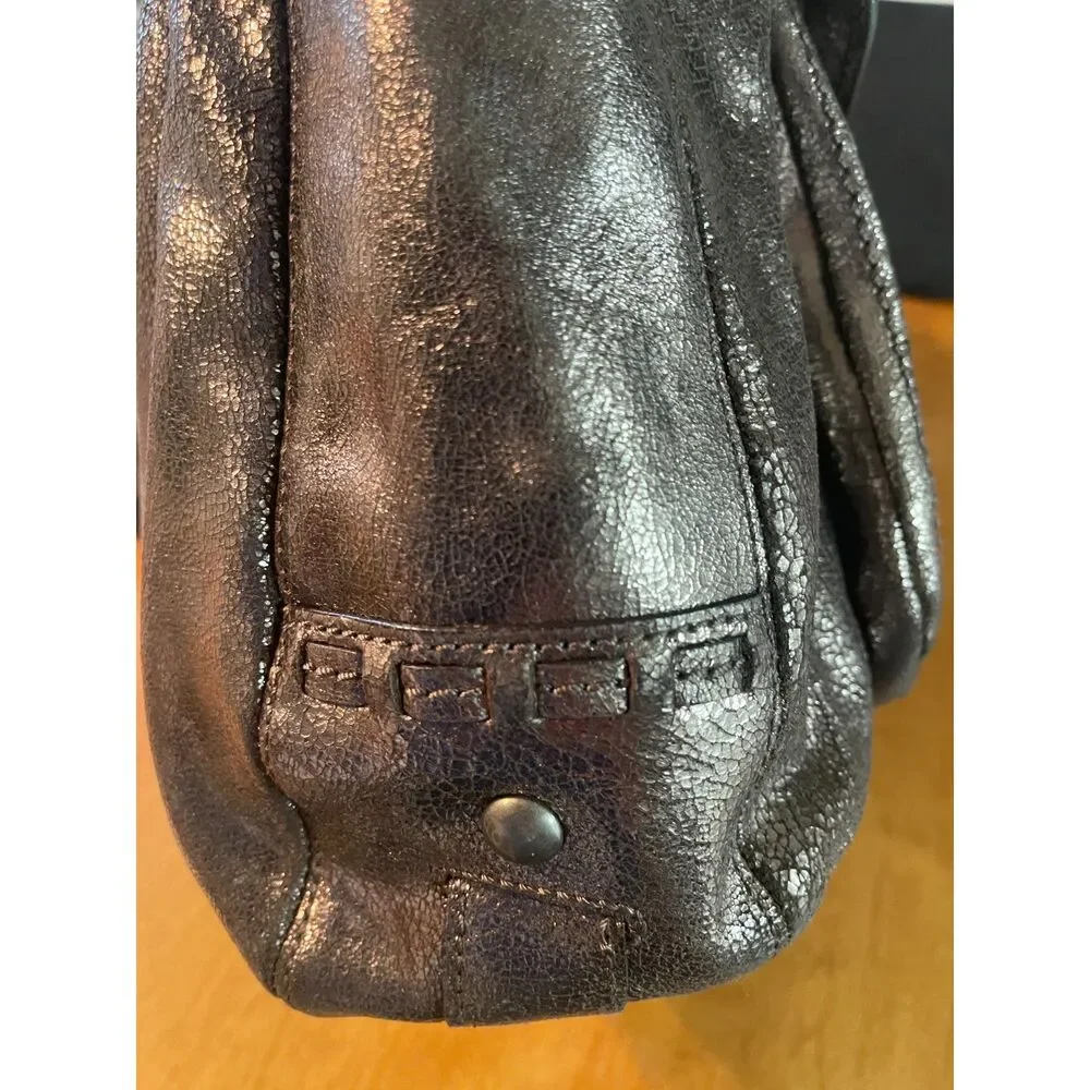 Coach Dillan Hobo Shoulder Bag Metallic Brown Stitch Lrg Leather Crossbody 15435